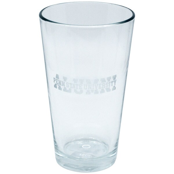 pint glass with etched Penn State University Alumni